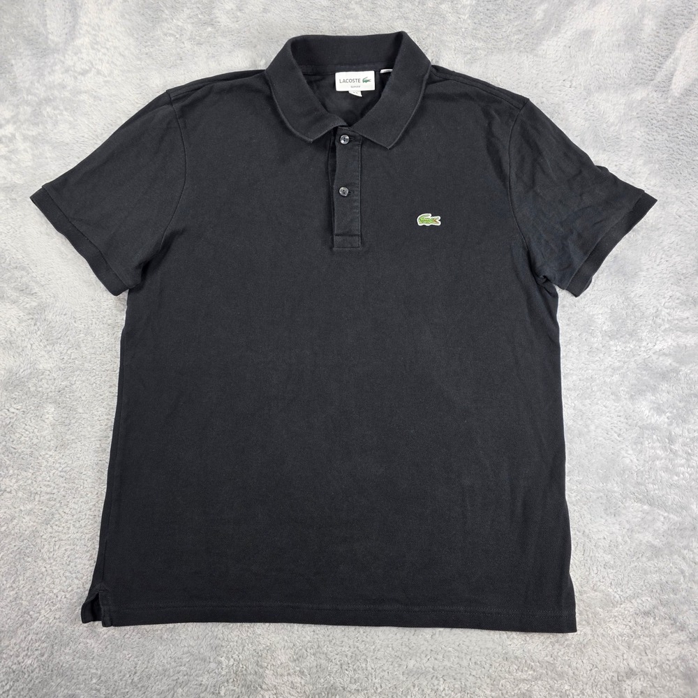 Lacoste Slim Fit Pique Polo Shirt Black XL PH4012 Luxury Sport Old Money Preppy